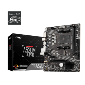 PLACA MÃE MSI A520M-A PRO, AMD AM4, MATX, DDR4 - A520M-A PRO