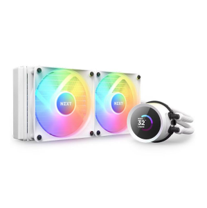 WATER COOLER 240MM NZXT KRAKEN 240 RGB, DISPLAY LCD, WHITE - RL-KR240-W1